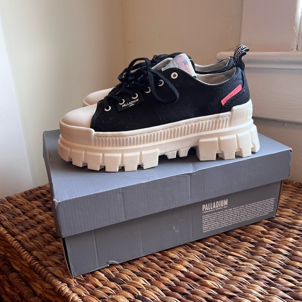 Palladium Black and White Chunky Sneakers